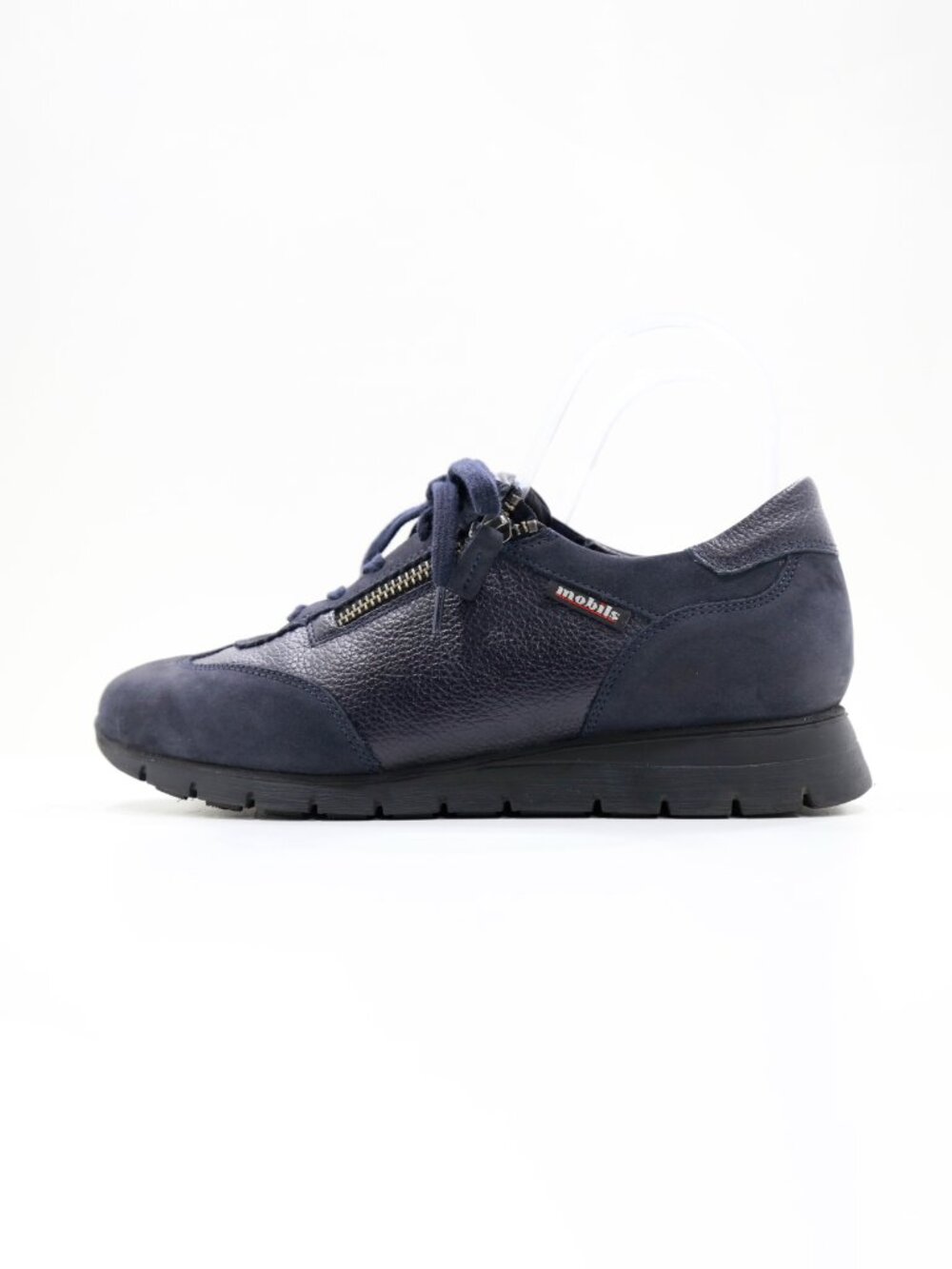 Mephisto Mobils Donia Navy Blue Leather Low Top Sneakers - Women's 7